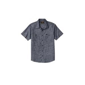 NEW FILSON men's short sleeve chambray shirt in rinse indigo